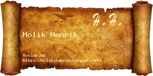 Holik Henrik névjegykártya